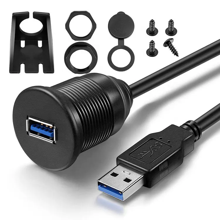 Жогорку сапаттагы 1M2M эркектен аялга USB 3.0 портуна USB панелин узартуучу суу өткөрбөйт кабель (4)