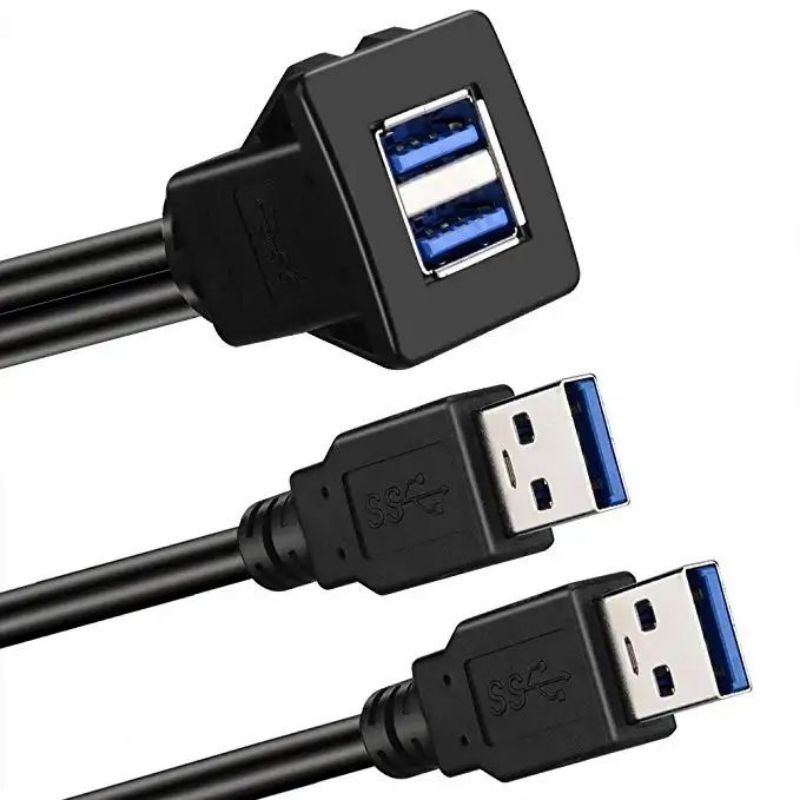 LBT Жогорку сапаттагы кош порттуу чарчы USB 3.0 панели флюш орнотулган узартуу кабели (6)