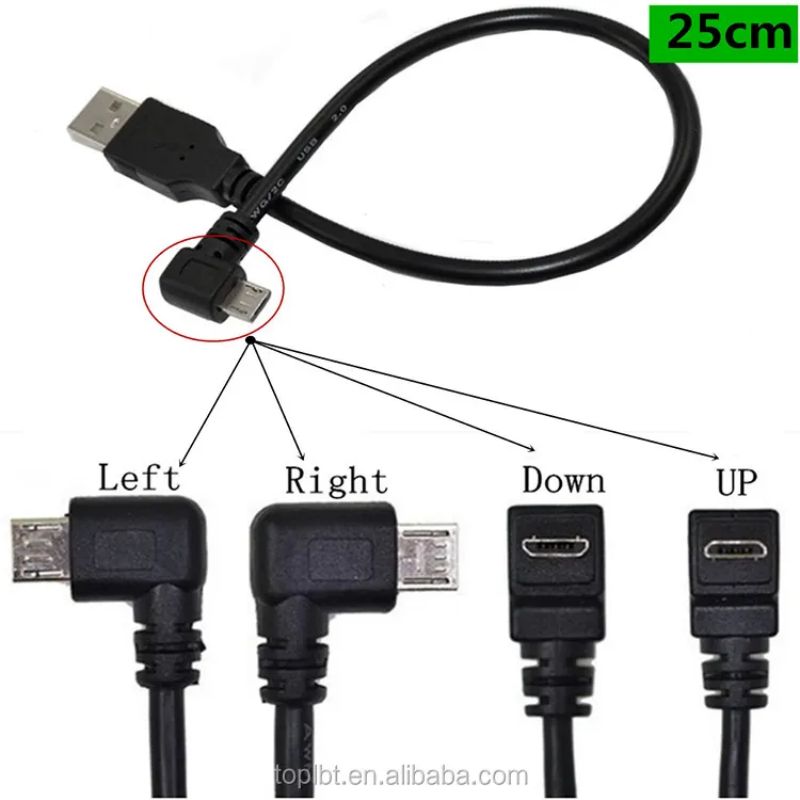 Micro USB AM til USB 2.0 AM OTG gagnasnúra (1)