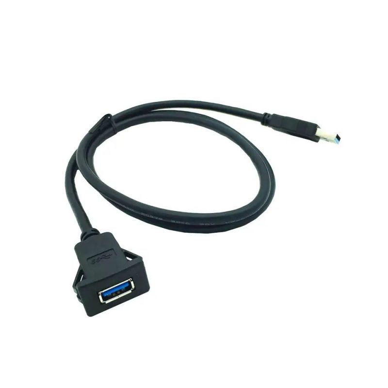 USB 3.0 Эркектен Аялга Снап-ин туташтыргычтары Кабель бурчтуу AUX Flush панелине орнотулган узартуу кабели (5)